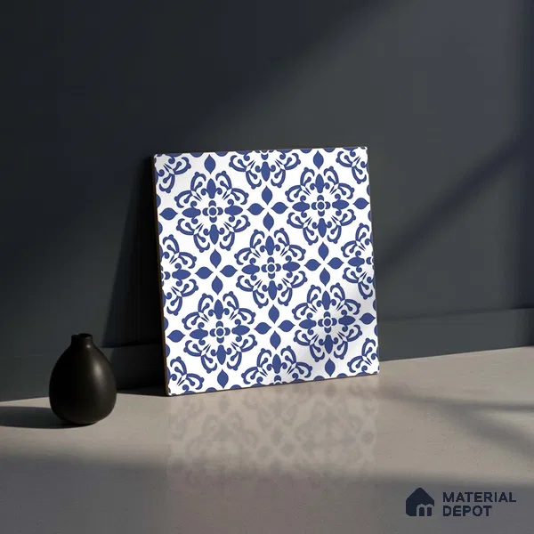 Patterned Look Wall & Floor Tile TL 09155 | Matte Finish 12 x 12 inch Ceramic Tile - 10 mm | Suitable For Kitchen, Bathroom, Bedroom & Office | Please Expect a Slight Variation of Pattern