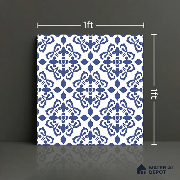 Patterned Look Wall & Floor Tile TL 09155 | Matte Finish 12 x 12 inch Ceramic Tile - 10 mm | Suitable For Kitchen, Bathroom, Bedroom & Office | Please Expect a Slight Variation of Pattern