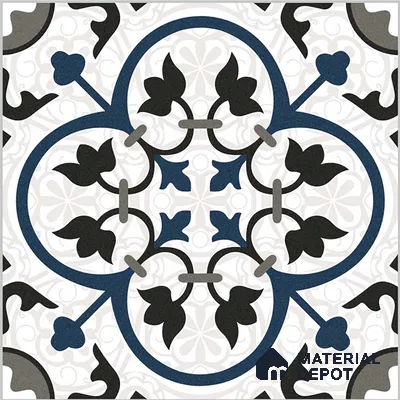 Moroccan Wall & Floor Tile TL 09164 | Matte Finish 1 ft x 1 ft Ceramic Tile - 10 mm | Suitable For Bathroom, Kitchen, Balcony | Please Expect a Slight Variation of Pattern