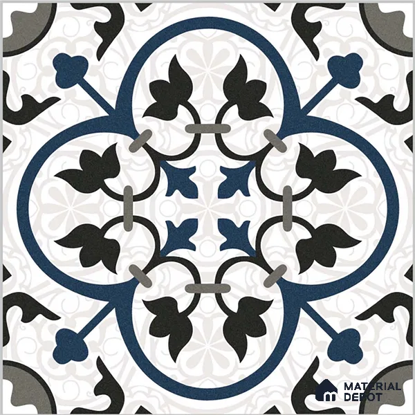 Moroccan Wall & Floor Tile TL 09164 | Matte Finish 1 ft x 1 ft Ceramic Tile - 10 mm | Suitable For Bathroom, Kitchen, Balcony | Please Expect a Slight Variation of Pattern