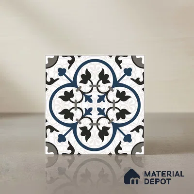 Moroccan Wall & Floor Tile TL 09164 | Matte Finish 1 ft x 1 ft Ceramic Tile - 10 mm | Suitable For Bathroom, Kitchen, Balcony | Please Expect a Slight Variation of Pattern