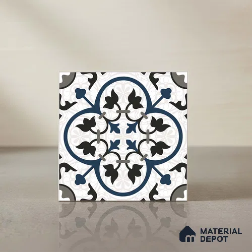 Moroccan Wall & Floor Tile TL 09164 | Matte Finish 12 x 12 inch Ceramic Tile - 10 mm | Suitable For Kitchen, Bathroom, Bedroom & Office | Please Expect a Slight Variation of Pattern