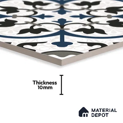 Moroccan Wall & Floor Tile TL 09164 | Matte Finish 1 ft x 1 ft Ceramic Tile - 10 mm | Suitable For Bathroom, Kitchen, Balcony | Please Expect a Slight Variation of Pattern