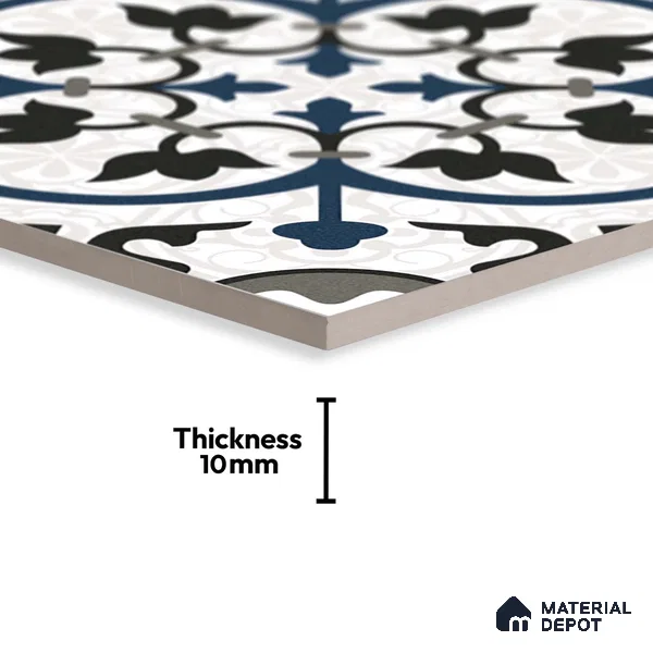 Moroccan Wall & Floor Tile TL 09164 | Matte Finish 1 ft x 1 ft Ceramic Tile - 10 mm | Suitable For Bathroom, Kitchen, Balcony | Please Expect a Slight Variation of Pattern