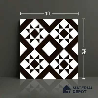 Patterned Look Wall & Floor Tile TL 09170 | Matte Finish 12 x 12 inch Ceramic Tile - 10 mm | Suitable For Kitchen, Bathroom, Bedroom & Office | Please Expect a Slight Variation of Pattern