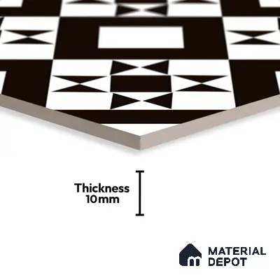 Patterned Look Wall & Floor Tile TL 09170 | Matte Finish 12 x 12 inch Ceramic Tile - 10 mm | Suitable For Kitchen, Bathroom, Bedroom & Office | Please Expect a Slight Variation of Pattern