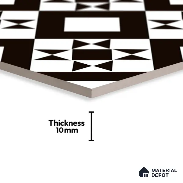 Patterned Look Wall & Floor Tile TL 09170 | Matte Finish 12 x 12 inch Ceramic Tile - 10 mm | Suitable For Kitchen, Bathroom, Bedroom & Office | Please Expect a Slight Variation of Pattern