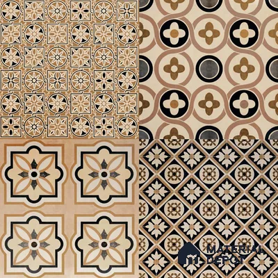 Moroccan Look Wall & Floor Tile TL 09166 | Matte Finish 12 x 12 inch Ceramic Tile - 10 mm | Suitable For Kitchen, Bathroom, Bedroom & Office | Please Expect a Slight Variation of Pattern