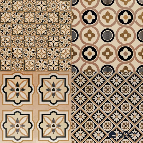 Moroccan Look Wall & Floor Tile TL 09166 | Matte Finish 12 x 12 inch Ceramic Tile - 10 mm | Suitable For Kitchen, Bathroom, Bedroom & Office | Please Expect a Slight Variation of Pattern