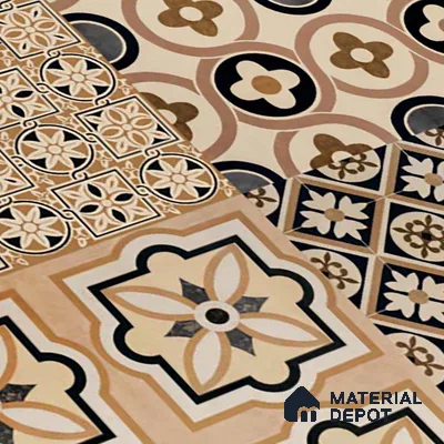 Moroccan Look Wall & Floor Tile TL 09166 | Matte Finish 12 x 12 inch Ceramic Tile - 10 mm | Suitable For Kitchen, Bathroom, Bedroom & Office | Please Expect a Slight Variation of Pattern
