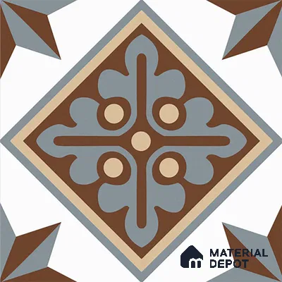 Patterned Look Wall & Floor Tile TL 09167 | Matte Finish 12 x 12 inch Ceramic Tile - 10 mm | Suitable For Kitchen, Bathroom, Bedroom & Office | Please Expect a Slight Variation of Pattern