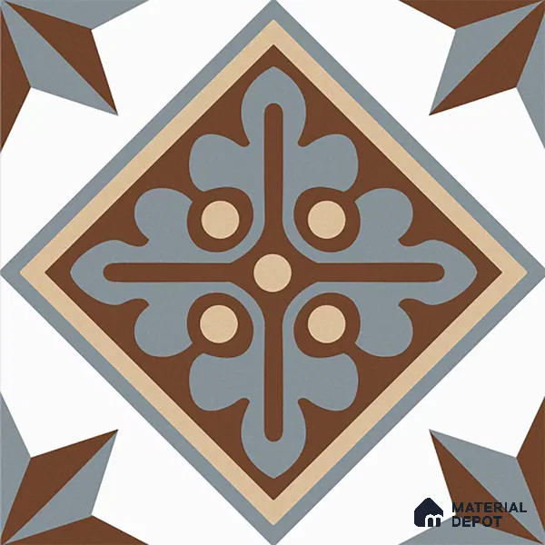 Patterned Look Wall & Floor Tile TL 09167 | Matte Finish 12 x 12 inch Ceramic Tile - 10 mm | Suitable For Kitchen, Bathroom, Bedroom & Office | Please Expect a Slight Variation of Pattern