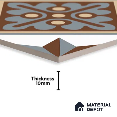 Patterned Look Wall & Floor Tile TL 09167 | Matte Finish 12 x 12 inch Ceramic Tile - 10 mm | Suitable For Kitchen, Bathroom, Bedroom & Office | Please Expect a Slight Variation of Pattern