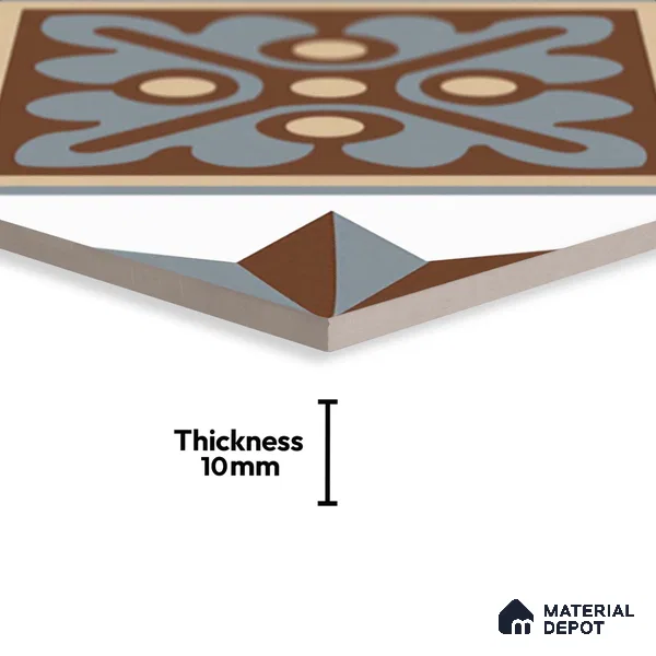 Patterned Look Wall & Floor Tile TL 09167 | Matte Finish 12 x 12 inch Ceramic Tile - 10 mm | Suitable For Kitchen, Bathroom, Bedroom & Office | Please Expect a Slight Variation of Pattern