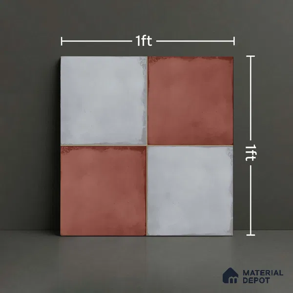 Moroccan Wall & Floor Tile TL 09159 B | Matte Finish 1 ft x 1 ft Ceramic Tile - 10 mm | Suitable For Bathroom, Kitchen, Balcony | Please Expect a Slight Variation of Pattern