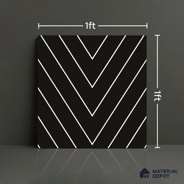 Patterned Look Wall & Floor Tile TL 09169 B | Matte Finish 12 x 12 inch Ceramic Tile - 10 mm | Suitable For Kitchen, Bathroom, Bedroom & Office | Please Expect a Slight Variation of Pattern