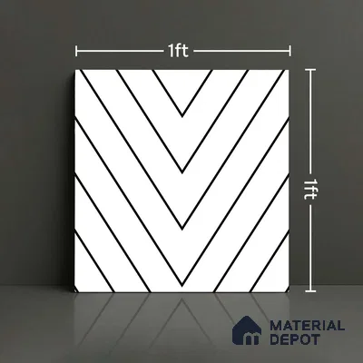 Patterned Look Wall & Floor Tile TL 09169 | Matte Finish 12 x 12 inch Ceramic Tile - 10 mm | Suitable For Kitchen, Bathroom, Bedroom & Office | Please Expect a Slight Variation of Pattern