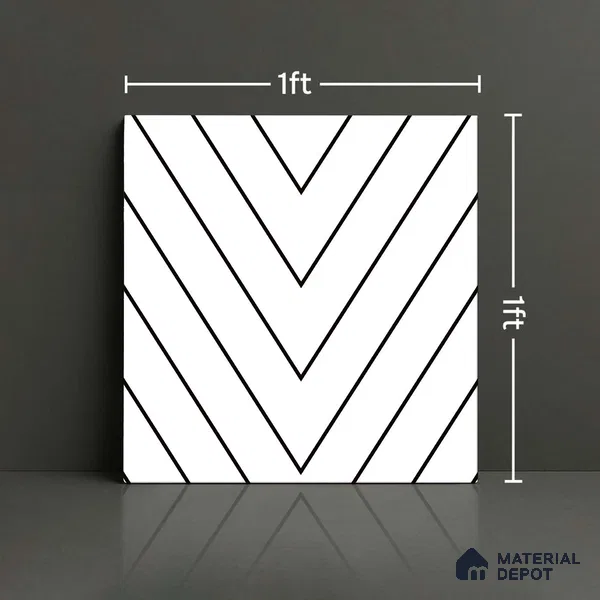 Patterned Look Wall & Floor Tile TL 09169 | Matte Finish 12 x 12 inch Ceramic Tile - 10 mm | Suitable For Kitchen, Bathroom, Bedroom & Office | Please Expect a Slight Variation of Pattern