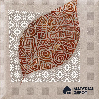 Patterned Look Wall & Floor Tile TL 09160 | Matte Finish 12 x 12 inch Ceramic Tile - 10 mm | Suitable For Kitchen, Bathroom, Bedroom & Office | Please Expect a Slight Variation of Pattern