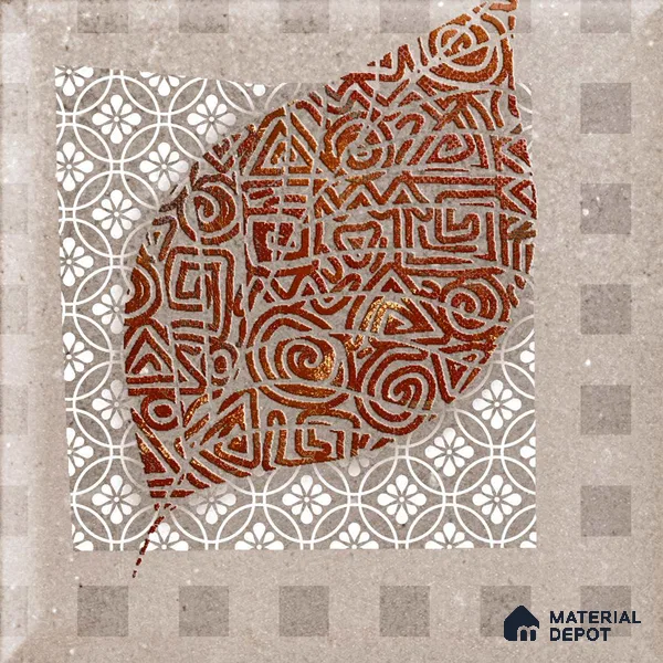 Patterned Look Wall & Floor Tile TL 09160 | Matte Finish 12 x 12 inch Ceramic Tile - 10 mm | Suitable For Kitchen, Bathroom, Bedroom & Office | Please Expect a Slight Variation of Pattern