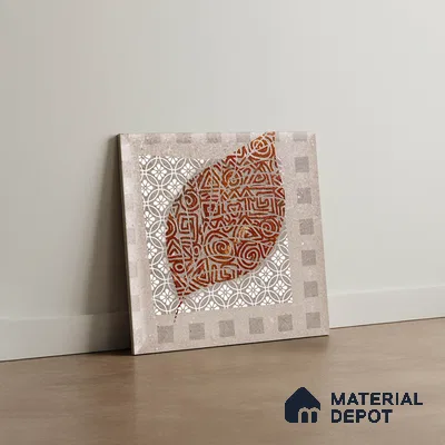 Patterned Look Wall & Floor Tile TL 09160 | Matte Finish 12 x 12 inch Ceramic Tile - 10 mm | Suitable For Kitchen, Bathroom, Bedroom & Office | Please Expect a Slight Variation of Pattern
