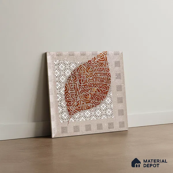 Patterned Look Wall & Floor Tile TL 09160 | Matte Finish 12 x 12 inch Ceramic Tile - 10 mm | Suitable For Kitchen, Bathroom, Bedroom & Office | Please Expect a Slight Variation of Pattern
