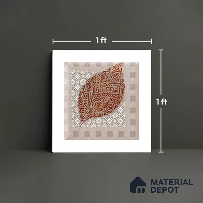Patterned Look Wall & Floor Tile TL 09160 | Matte Finish 12 x 12 inch Ceramic Tile - 10 mm | Suitable For Kitchen, Bathroom, Bedroom & Office | Please Expect a Slight Variation of Pattern