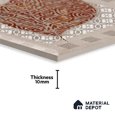 Patterned Look Wall & Floor Tile TL 09160 | Matte Finish 12 x 12 inch Ceramic Tile - 10 mm | Suitable For Kitchen, Bathroom, Bedroom & Office | Please Expect a Slight Variation of Pattern