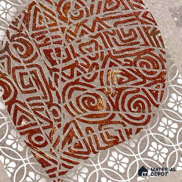 Patterned Look Wall & Floor Tile TL 09160 | Matte Finish 12 x 12 inch Ceramic Tile - 10 mm | Suitable For Kitchen, Bathroom, Bedroom & Office | Please Expect a Slight Variation of Pattern