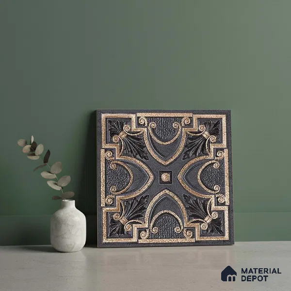 Patterned Look Wall Tile TL 09154 C | Matte Finish 12 x 12 inch Ceramic Tile - 10 mm | Suitable For Kitchen, Bathroom, Bedroom & Office