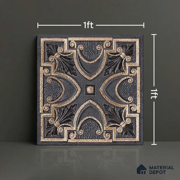 Patterned Look Wall Tile TL 09154 C | Matte Finish 12 x 12 inch Ceramic Tile - 10 mm | Suitable For Kitchen, Bathroom, Bedroom & Office