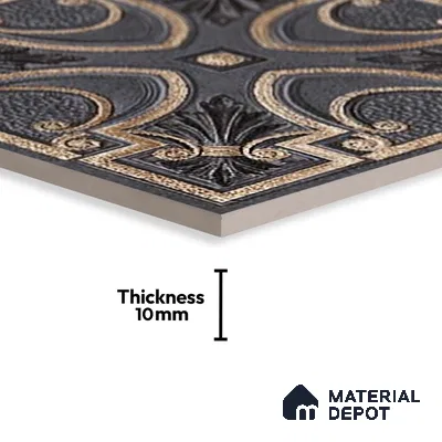 Patterned Look Wall Tile TL 09154 C | Matte Finish 12 x 12 inch Ceramic Tile - 10 mm | Suitable For Kitchen, Bathroom, Bedroom & Office