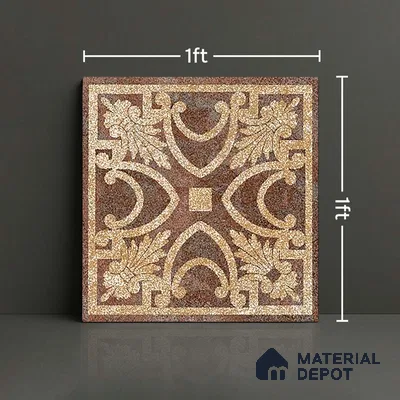 Patterned Look Wall Tile TL 09154 D | Matte Finish 12 x 12 inch Ceramic Tile - 10 mm | Suitable For Kitchen, Bathroom, Bedroom & Office
