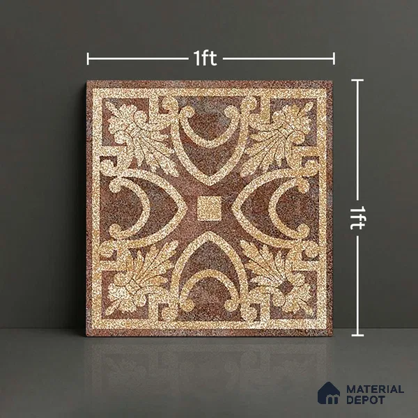 Patterned Look Wall Tile TL 09154 D | Matte Finish 12 x 12 inch Ceramic Tile - 10 mm | Suitable For Kitchen, Bathroom, Bedroom & Office