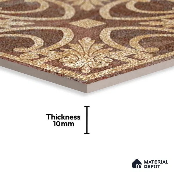 Patterned Look Wall Tile TL 09154 D | Matte Finish 12 x 12 inch Ceramic Tile - 10 mm | Suitable For Kitchen, Bathroom, Bedroom & Office