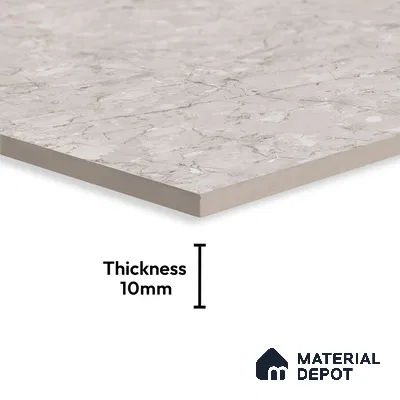 Budget Friendly Large Format Marble Floor & Wall Tile TL 01464 Foster Gray 6 ft x 4 ft Glossy Finish Vitrified Tile - 9 mm | Suitable For Living Room, Bedroom, Office | Adhesive and Spacers Must be Used During Installation