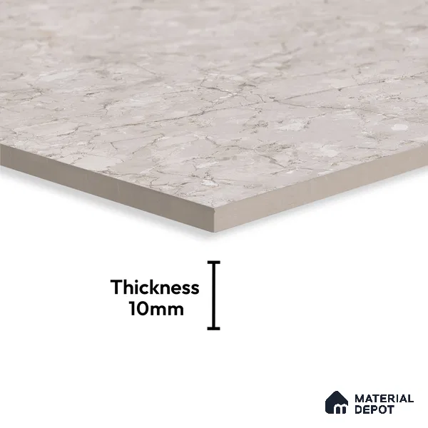 Budget Friendly Large Format Marble Floor & Wall Tile TL 01464 Foster Gray 6 ft x 4 ft Glossy Finish Vitrified Tile - 9 mm | Suitable For Living Room, Bedroom, Office | Adhesive and Spacers Must be Used During Installation