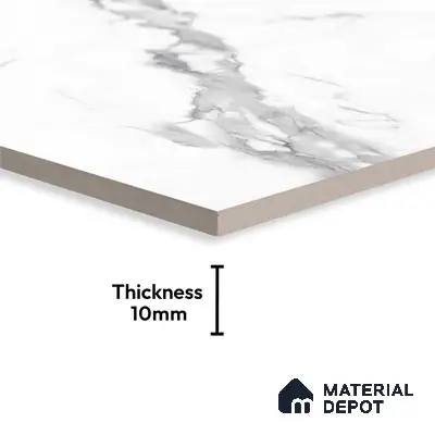 Budget Friendly Large Format Marble Floor & Wall Tile TL 01476 Amber Statuario 6 ft x 4 ft Glossy Finish Vitrified Tile - 9 mm | Suitable For Living Room, Bedroom, Office | Adhesive and Spacers Must be Used During Installation