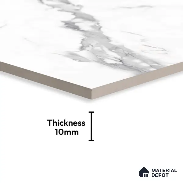 Budget Friendly Large Format Marble Floor & Wall Tile TL 01476 Amber Statuario 6 ft x 4 ft Glossy Finish Vitrified Tile - 9 mm | Suitable For Living Room, Bedroom, Office | Adhesive and Spacers Must be Used During Installation