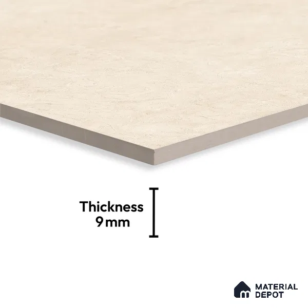 Large Format Marble Floor & Wall Tile TL 01469 Royal Crema Marfil 6 ft x 4 ft Glossy Finish Vitrified Tile - 9 mm | Suitable For Living Room, Bedroom, Office | Adhesive and Spacers Must be Used During Installation