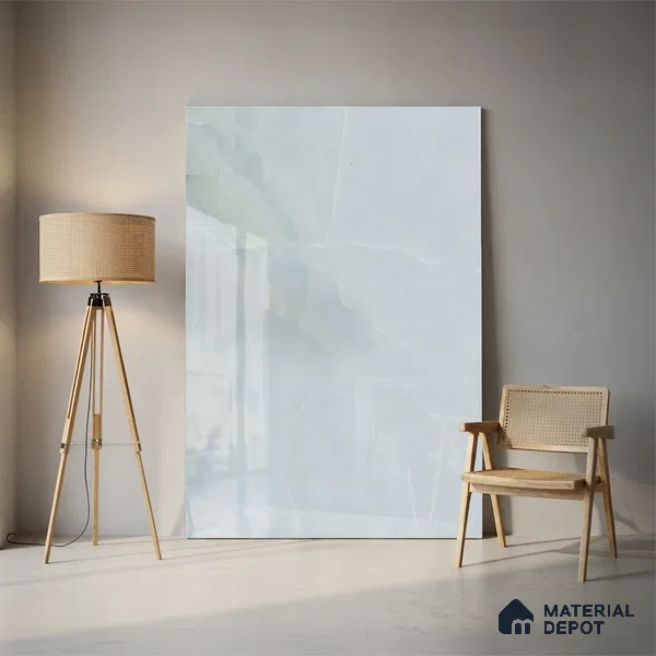Large Format Marble Floor & Wall Tile TL 01467 Ocean Galaxy 6 ft x 4 ft Glossy Finish Vitrified Tile - 9 mm | Suitable For Living Room, Bedroom, Office | Adhesive and Spacers Must be Used During Installation