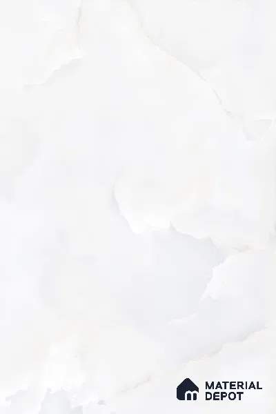 Large Format Marble Floor & Wall Tile TL 01468 Praga Onix White 6 ft x 4 ft Glossy Finish Vitrified Tile - 9 mm | Suitable For Living Room, Bedroom, Office | Adhesive and Spacers Must be Used During Installation