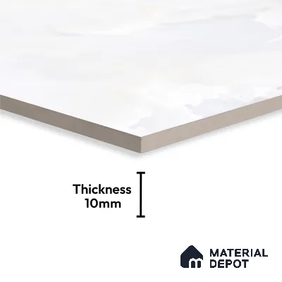 Large Format Marble Floor & Wall Tile TL 01468 Praga Onix White 6 ft x 4 ft Glossy Finish Vitrified Tile - 9 mm | Suitable For Living Room, Bedroom, Office | Adhesive and Spacers Must be Used During Installation