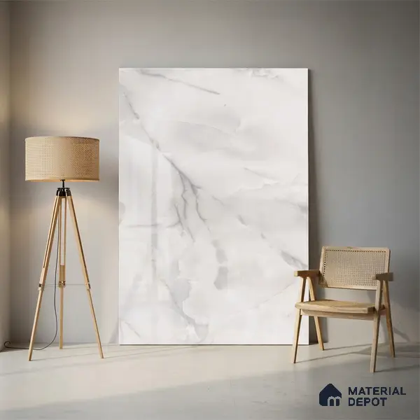 Large Format Marble Floor & Wall Tile TL 01466 Mercato Onyx 6 ft x 4 ft Glossy Finish Vitrified Tile - 9 mm | Suitable For Living Room, Bedroom, Office | Adhesive and Spacers Must be Used During Installation