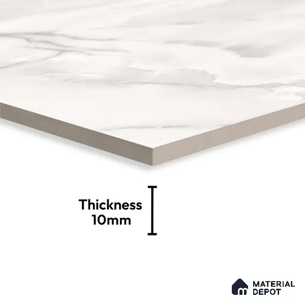 Large Format Marble Floor & Wall Tile TL 01466 Mercato Onyx 6 ft x 4 ft Glossy Finish Vitrified Tile - 9 mm | Suitable For Living Room, Bedroom, Office | Adhesive and Spacers Must be Used During Installation