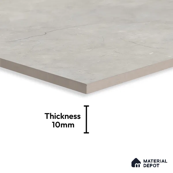 Large Format Marble Floor & Wall Tile TL 01478 Montana Steel 6 ft x 4 ft Glossy Finish Vitrified Tile - 9 mm | Suitable For Living Room, Bedroom, Office | Adhesive and Spacers Must be Used During Installation