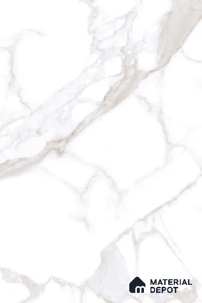 Large Format Marble Floor & Wall Tile TL 01471 A Statuario Violla 6 ft x 4 ft Glossy Finish Vitrified Tile - 9 mm | Suitable For Living Room, Bedroom, Office | Adhesive and Spacers Must be Used During Installation