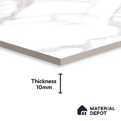 Large Format Marble Floor & Wall Tile TL 01471 A Statuario Violla 6 ft x 4 ft Glossy Finish Vitrified Tile - 9 mm | Suitable For Living Room, Bedroom, Office | Adhesive and Spacers Must be Used During Installation