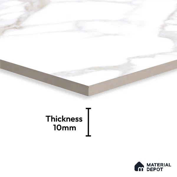 Large Format Marble Floor & Wall Tile TL 01471 A Statuario Violla 6 ft x 4 ft Glossy Finish Vitrified Tile - 9 mm | Suitable For Living Room, Bedroom, Office | Adhesive and Spacers Must be Used During Installation