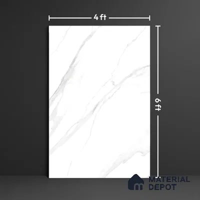 Large Format Marble Floor & Wall Tile TL 01479 A Satvario Nexa 6 ft x 4 ft Glossy Finish Vitrified Tile - 9 mm | Suitable For Living Room, Bedroom, Office | Adhesive and Spacers Must be Used During Installation